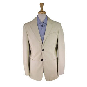 Armani Collezioni Beige Lambskin Leather Python Snakeskin Design Blazer US 38